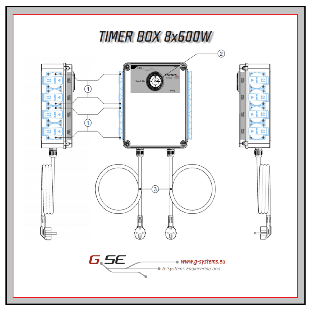 Minuterie GSE Timer Box 8x600w et prise chauffage