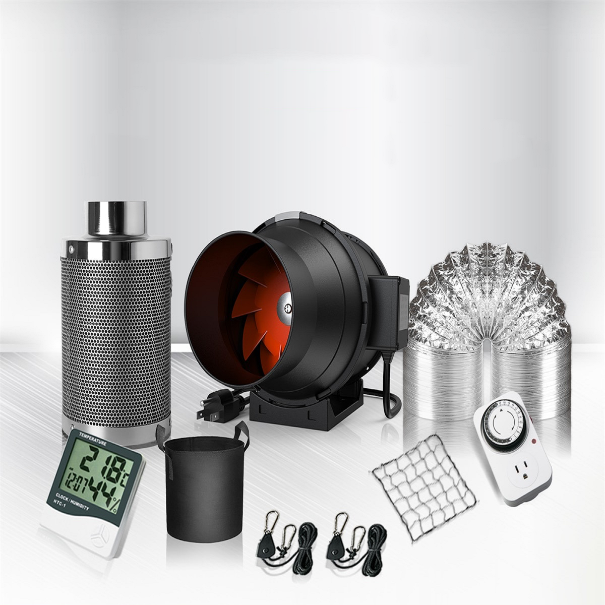 kit complet de ventilation Spider Farmer 150mm avec extracteur et gaine plus filtre à charbon