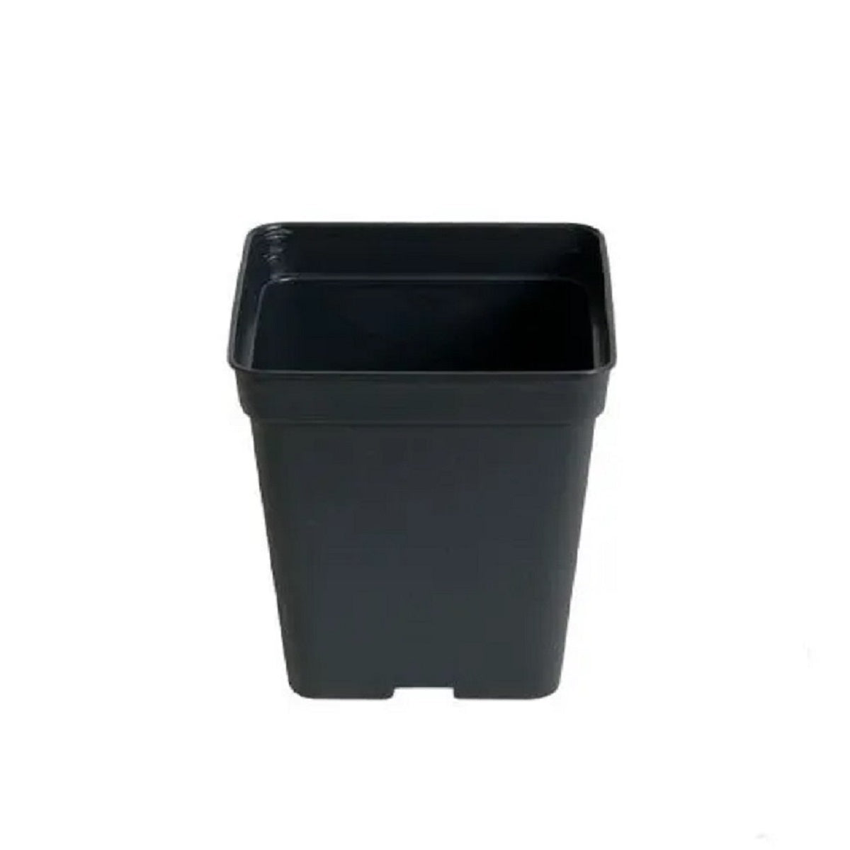 Pot carré en plastique noir de 2 litres