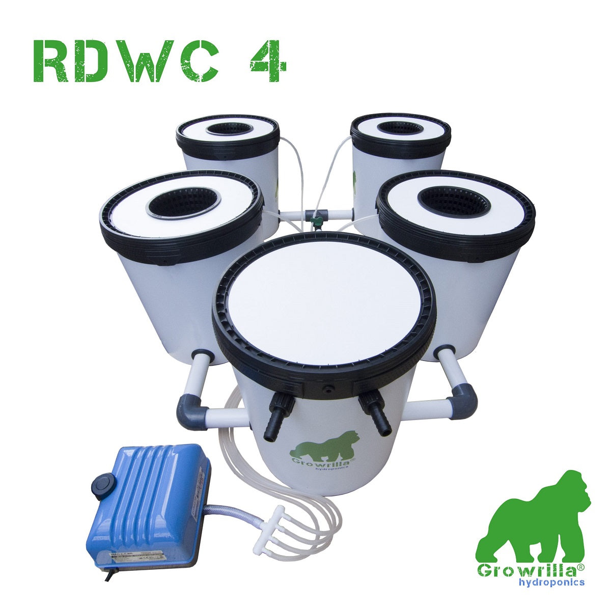 Le kit de culture Hydroponique Growrilla RDWC 4 pour tente de culture de 120x120x200cm