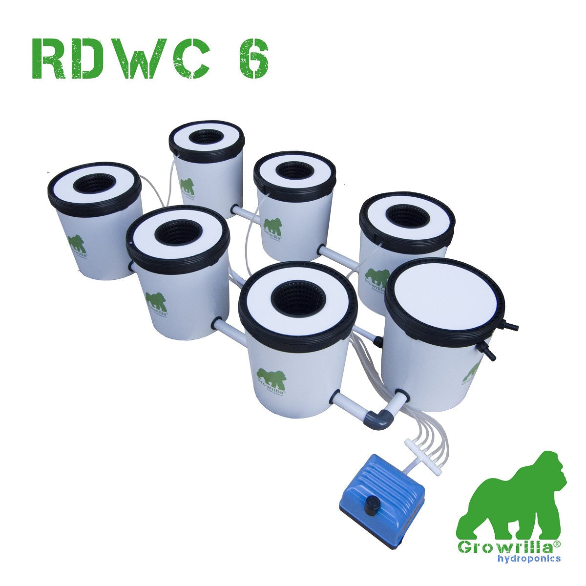 Le kit de culture Hydroponique Growrilla RDWC 6 pour tente de culture de 150x150x200cm